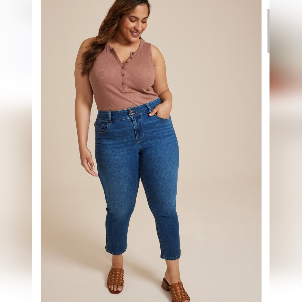 Maurices Blue Curvy High Rise Ankle Jeans Sz. 16 Short New Sealed